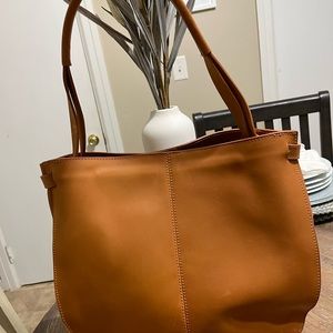 Able genuine leather, large purse, approximately 15 inches wide and 13 in high